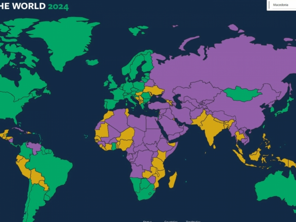 „Фридом хаус“: Македонија останува во категоријата делумно слободни земји